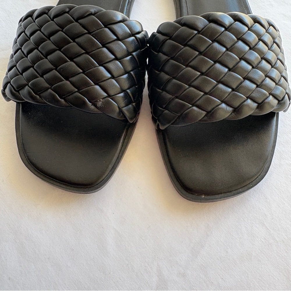 Nine West Black Braided Sandals Slip-on Casual Spring Capsule Classic - Picture 5 of 9